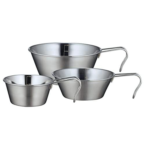 カクセー シェラカップ サイズ違い 3個セット ステンレス スタッキング可能 メモリ付き 9cm 1...