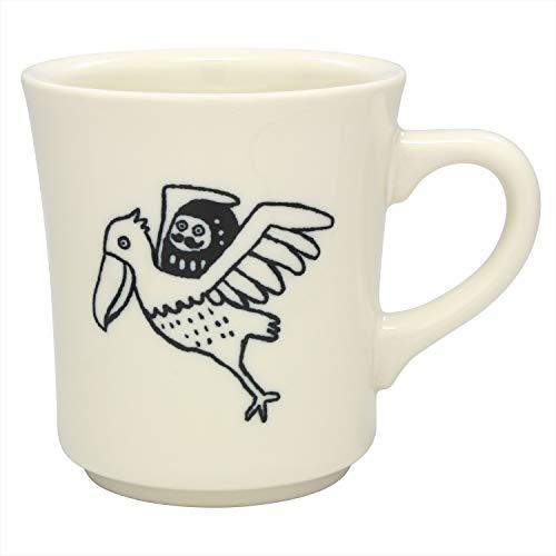 美濃焼 だるまとハシビロコウ マグカップ ホワイト K13302