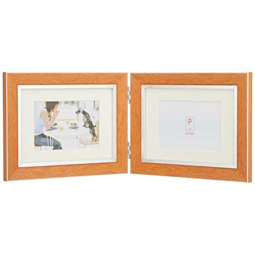 VANJOH フォトフレーム ペアフレーム L・2L マット台紙付き 横 ライトブラウン PF-2L...