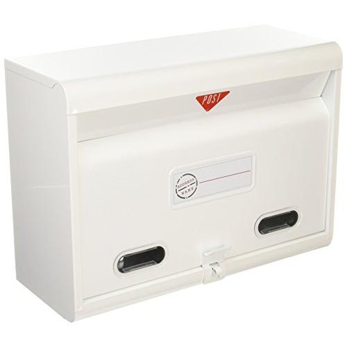 グリーンライフ ポスト 壁掛け【日本製】 スチール製 A4サイズ対応 南京錠取付可 ホワイト FH-...