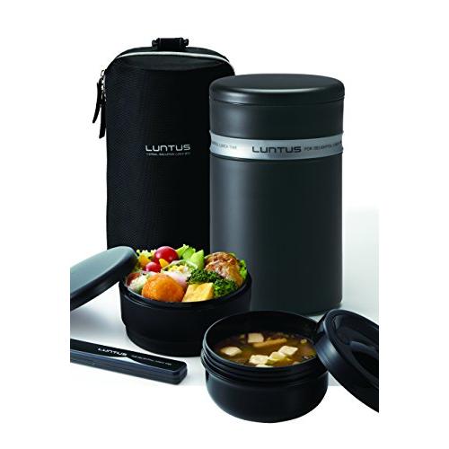 アスベル ステンレス保温ランチボックス バッグ付 「ランタスBS」 ブラック HLB-B1040N