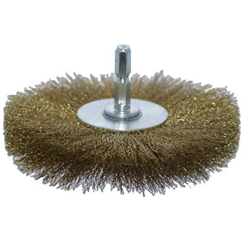TRUSCO(トラスコ) 軸付ホイールブラシ φ100X軸6.35 真鍮線 線径0.15 TB625...