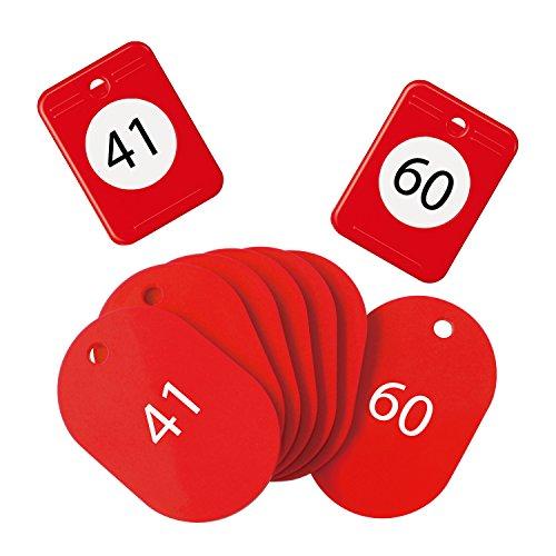 オープン工業 クロークチケット 41-60番 セット 赤 BF-152-RD