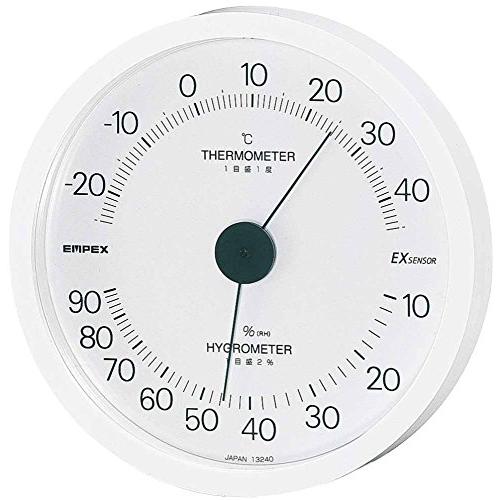 エンペックス気象計 温度湿度計 エクシード温湿度計 壁掛け用 日本製 ホワイト TM-2301 14...