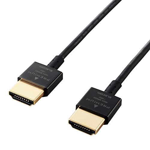 エレコム HDMI ケーブル 1.8ｍ プレミアム 4K 2K (60P) HDR スーパースリムコ...