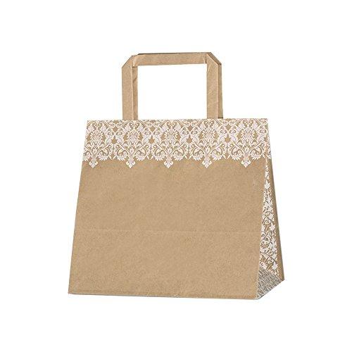 シモジマ ヘイコー 手提 紙袋 フラットチャームバッグ 220-1 ホワイト 22x15x21cm ...