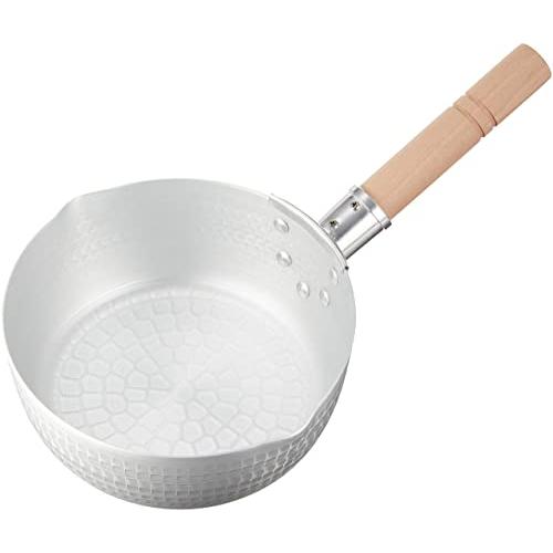 遠藤商事 業務用 雪平鍋 18cm (両口) 本体アルミニウム 取っ手天然木 AYK04018
