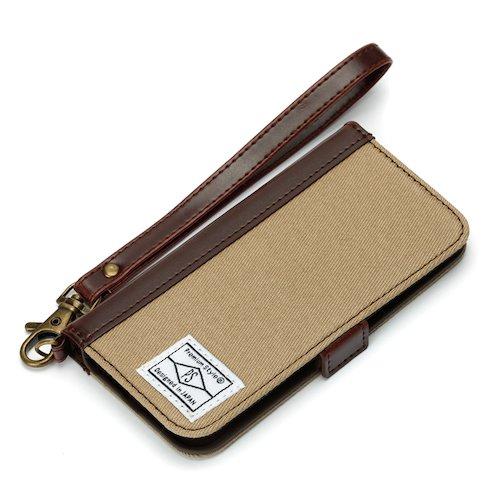iPhoneSE/5s/5ケース Premium Style フリップカバー キャンバス サンドベー...