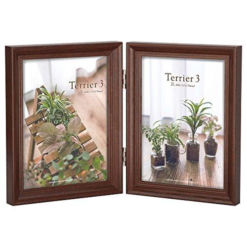 ハクバ HAKUBA 木製 フォトフレーム テリア3 2Lサイズ 2面 タテ ブラウン FWTR3-...