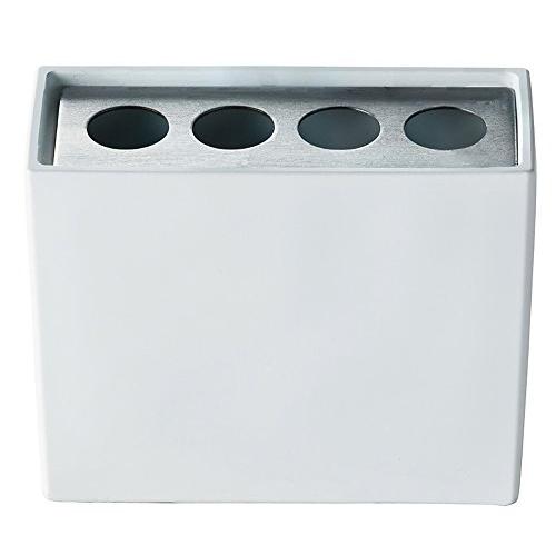 アネスティ 珪藻土 ハブラシスタンド 4本用 ホワイト 幅11×奥4.5×高9cm 水滴を吸い取る ...