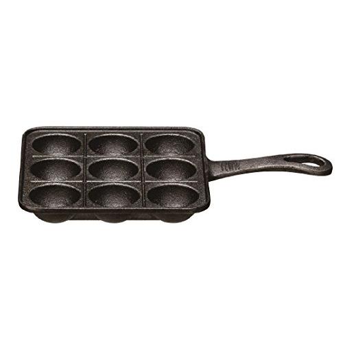 イシガキ産業 鉄鋳物 たこ焼き 9穴片手 3963 ブラック 幅16×奥行26.5×高さ3.2cm