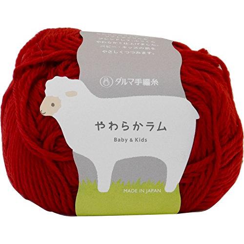横田 DARUMA やわらかラム 毛糸 合太 col.35 レッド 系 30g 約103m 5玉セッ...