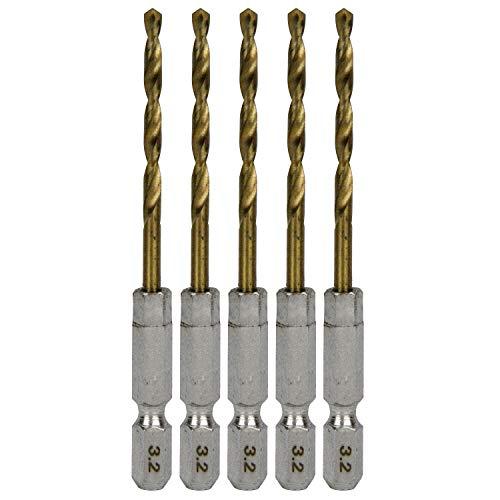 SK11 六角軸Tin鉄ドリル 普通 5本組 3.2mm