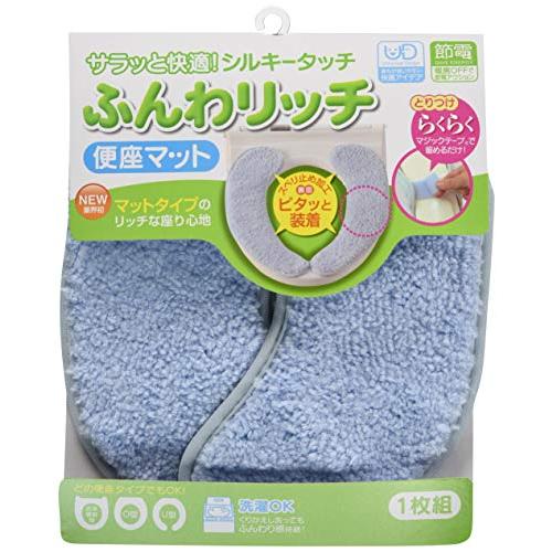 カキウチ トイレファブリック ブルー 幅17×奥行40×高さ0.5cm