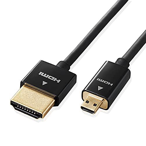エレコム micro HDMI ケーブル 1.5m 4K × 2K対応 スーパースリム ブラック D...