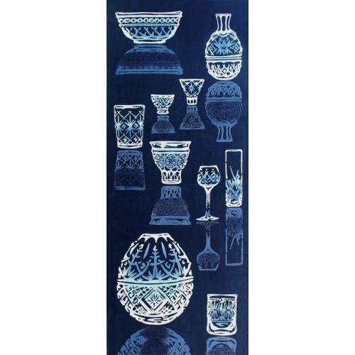 kenema 手拭い 注染手ぬぐい 『趣味道楽』 切子硝子 36×90cm