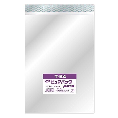 エス・ティー・シー 透明袋 Nピュアパックテープ付 T-B4 100枚入 006798328