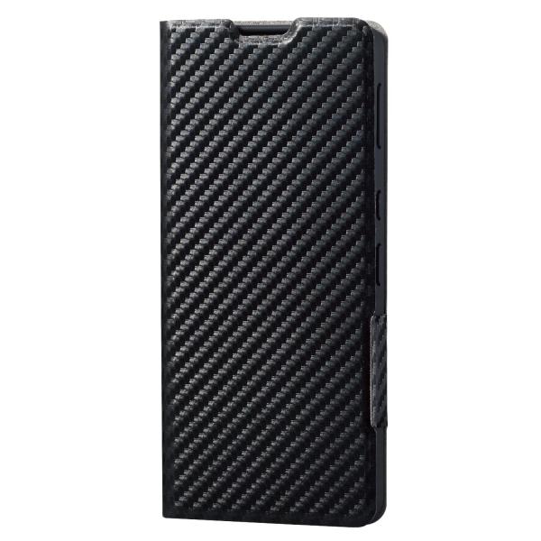 エレコム AQUOS sense6 レザーケース 手帳型 UltraSlim 薄型 磁石付き カーボ...