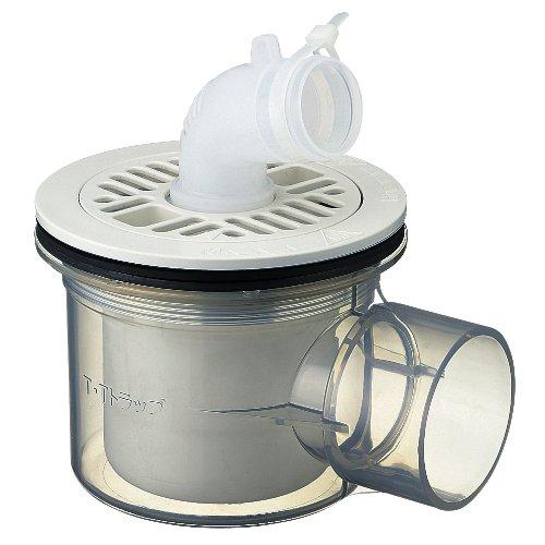 SANEI 洗濯機排水トラップ VU、VPパイプ兼用 透明 H5551C-50