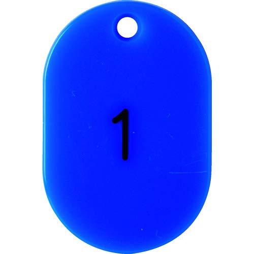 TRUSCO(トラスコ) 番号入小判札 小 45X30 1~25 青 TKFS-0125-B