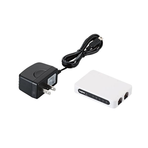 ロジテック スイッチングハブ 5ポート 10/100Mbps AC電源 小型 LAN-SW05PSW...
