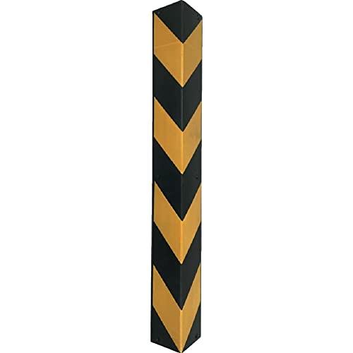 コーナーガードパッド 黄/黒 H800x100x100mm ゴム製 反射タイプで高視認性 取付金具付...