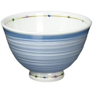 波佐見焼 軽量 飯碗 (大) カラードット柄 青色 電子レンジ 食洗器可 日本製 14777｜hapitize