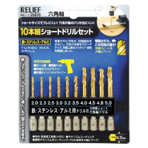 イチネンアクセス ツール事業部 イチネンアクセス RELIEF(リリーフ) 鉄工ドリル 10本組 六...