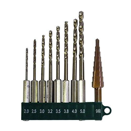 GREATTOOL ステンレス用ドリル＆ステップドリル9PCS GTCS‐9
