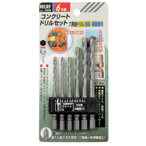 イチネンアクセス ツール事業部 イチネンアクセス RELIEF(リリーフ) コンクリートドリル 六角...