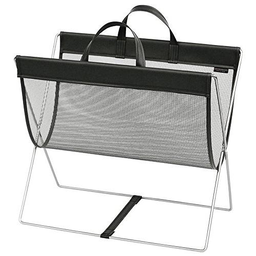 サキ 手荷物入れ セルフワゴン メッシュ×レザー調 PVC ブラック R-358