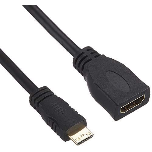 エレコム mini HDMI - HDMI 変換ケーブル 10cm ブラック TB-HDAC2BK