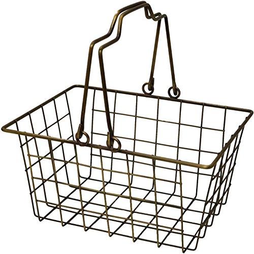 アビテ(Habiter) アンティーク調 小物入れ ブロンズワイヤーバスケット S SWZ-201-...