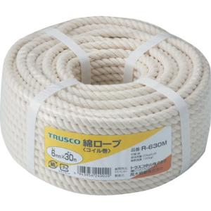 TRUSCO(トラスコ) 綿ロープコイル巻きφ6×30ｍコイル巻｜hapitize