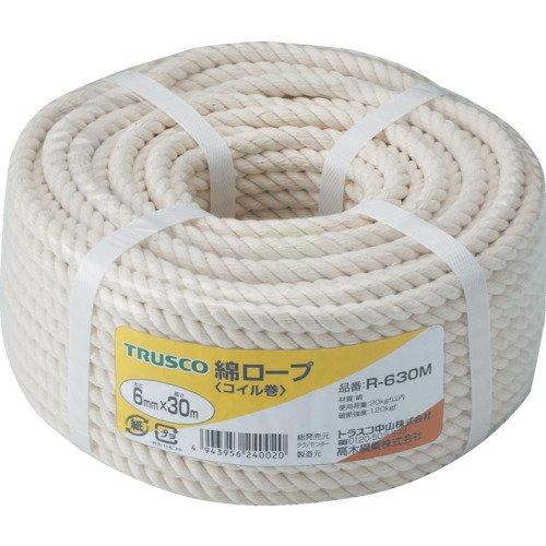 TRUSCO(トラスコ) 綿ロープコイル巻きφ6×30ｍコイル巻