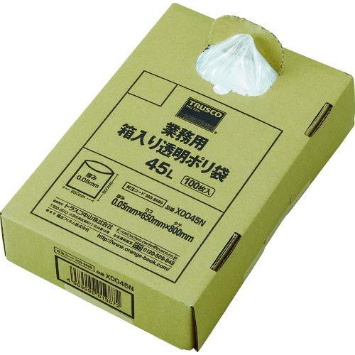 TRUSCO(トラスコ) まとめ買い 業務用ポリ袋 透明・箱入 0.05×45L (100枚入) X...