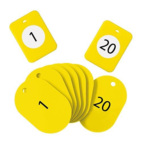 オープン工業 クロークチケット 1-20番 セット 黄 BF-150-YE