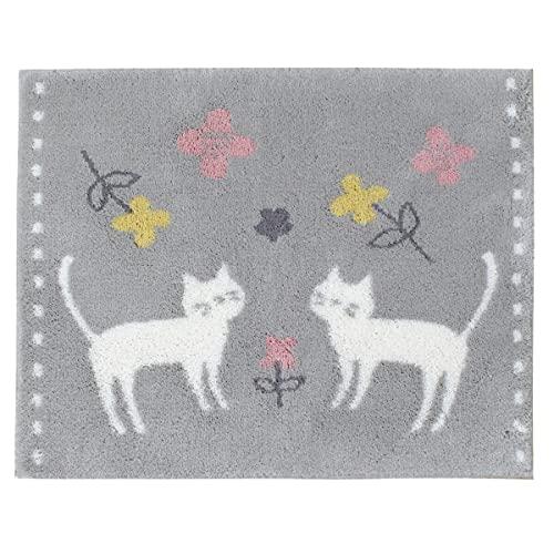 オカ(OKA) 乾度良好(かんどりょうこう)バスマット ミネット 約48cm×60cm グレー(吸水...