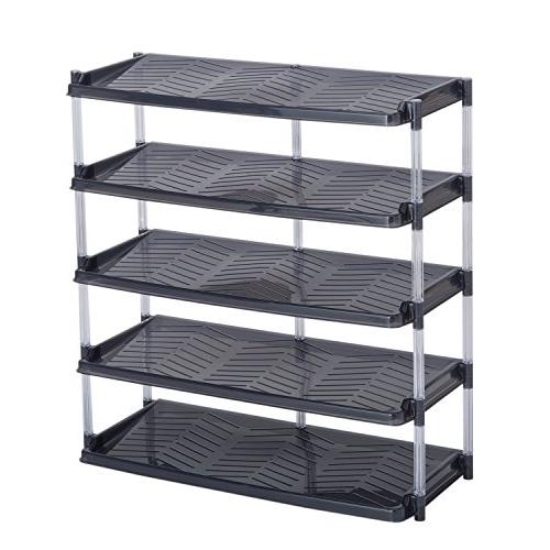 平和工業(Heiwa Kougyou) クリスタルシューズラック 5段トリプル グレー