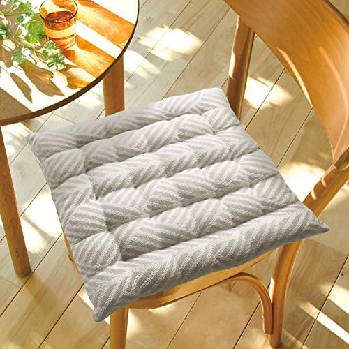 萩原 シートクッション 座布団 ホワイト 約40X40cm 「クラック」 綿100%