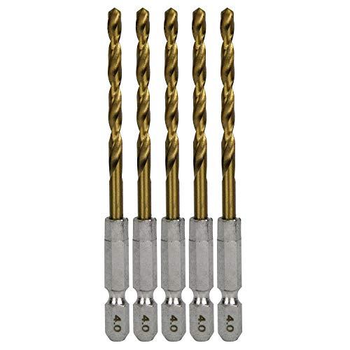 SK11 六角軸Tin鉄ドリル 普通 5本組 4.0mm