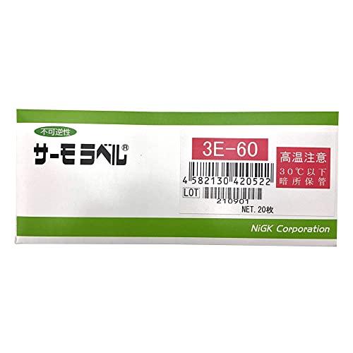 日油技研工業 サーモラベル3点表示屋外対応型 不可逆性 60度 3E60