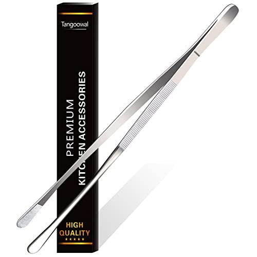 Rivoean ピンセットトング 12インチ エクストラロング ステンレススチール ピンセットトング