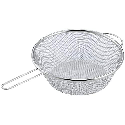 下村企販 フライパンにセットできるザル 深型20cm 【日本製】 野菜・麺類を一度に湯切り 持ち手付...