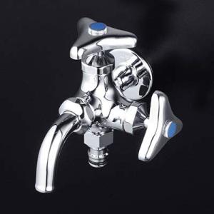 KVK 屋外ホース接続ニップル付二口横水栓 K124SPJ