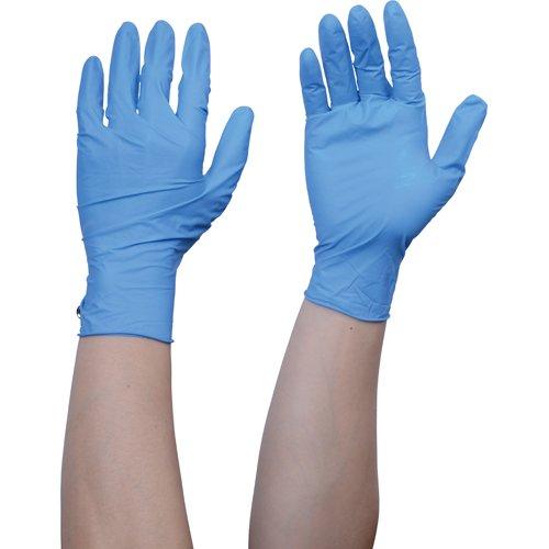 TRUSCO(トラスコ) 使い捨て 天然ゴム 手袋 M ブルー 青 粉付 0.10 100枚入り T...