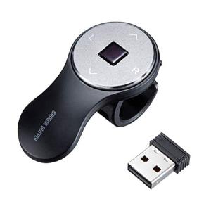 サンワサプライ(Sanwa Supply) リングマウス USBワイヤレス接続 充電式 小型 1200dpi MA-RING2BK ブラック｜hapitize