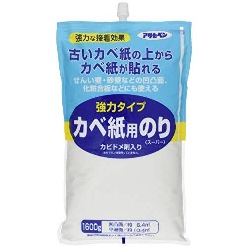 アサヒペン 壁紙用 強力タイプ カベ紙用のり 1600G No.775 強力な接着効果 水でうすめず...