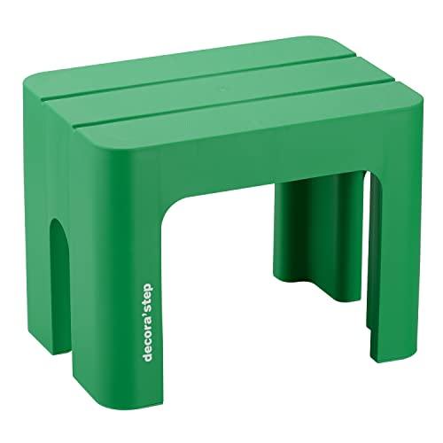 サンカ デコラステップ 踏み台 昇降ステップ台 グリーン トールS 高さ30cm 広い足のせ部分と滑...