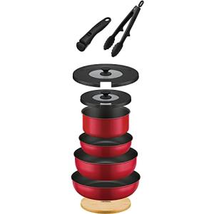 サーモス デュラブルシリーズ 取っ手のとれるフライパン9点セットAA IH対応 レッド KSA-9A R｜hapitize